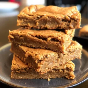 Peanut Butter Blondies – EASY & CHEWY