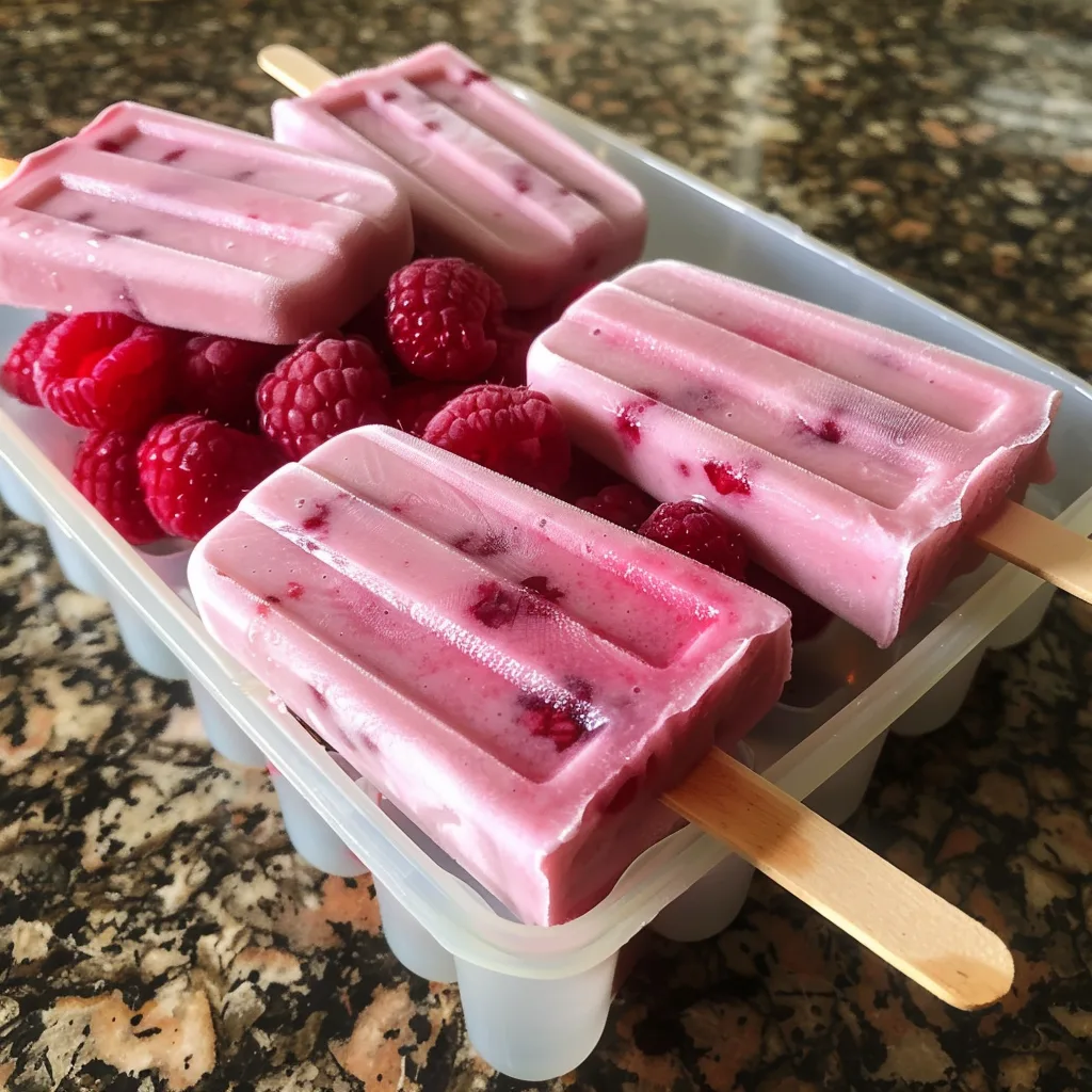 Raspberry Yogurt Pops – EASY & TART