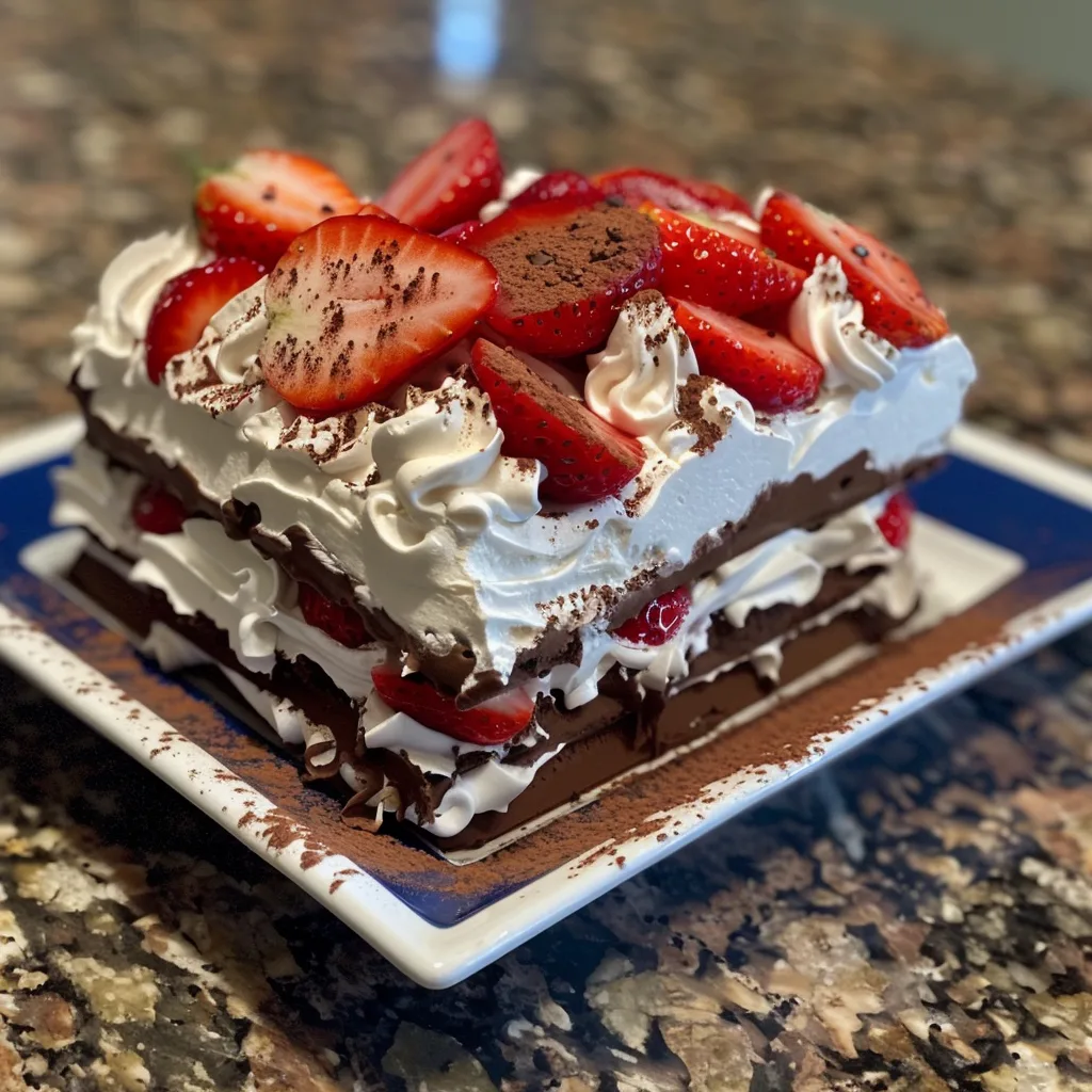 Chocolate Strawberry Icebox Cake – EASY & DECADENT