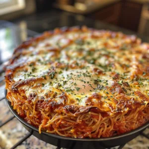 Baked Spaghetti Pie with Tomato Sauce – 30 MIN & BEST