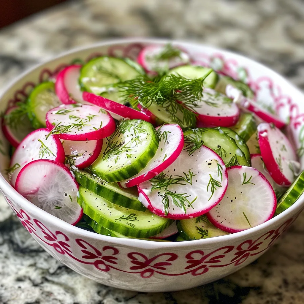 CREAMY Cucumber Radish Salad – EASY & REFRESHING