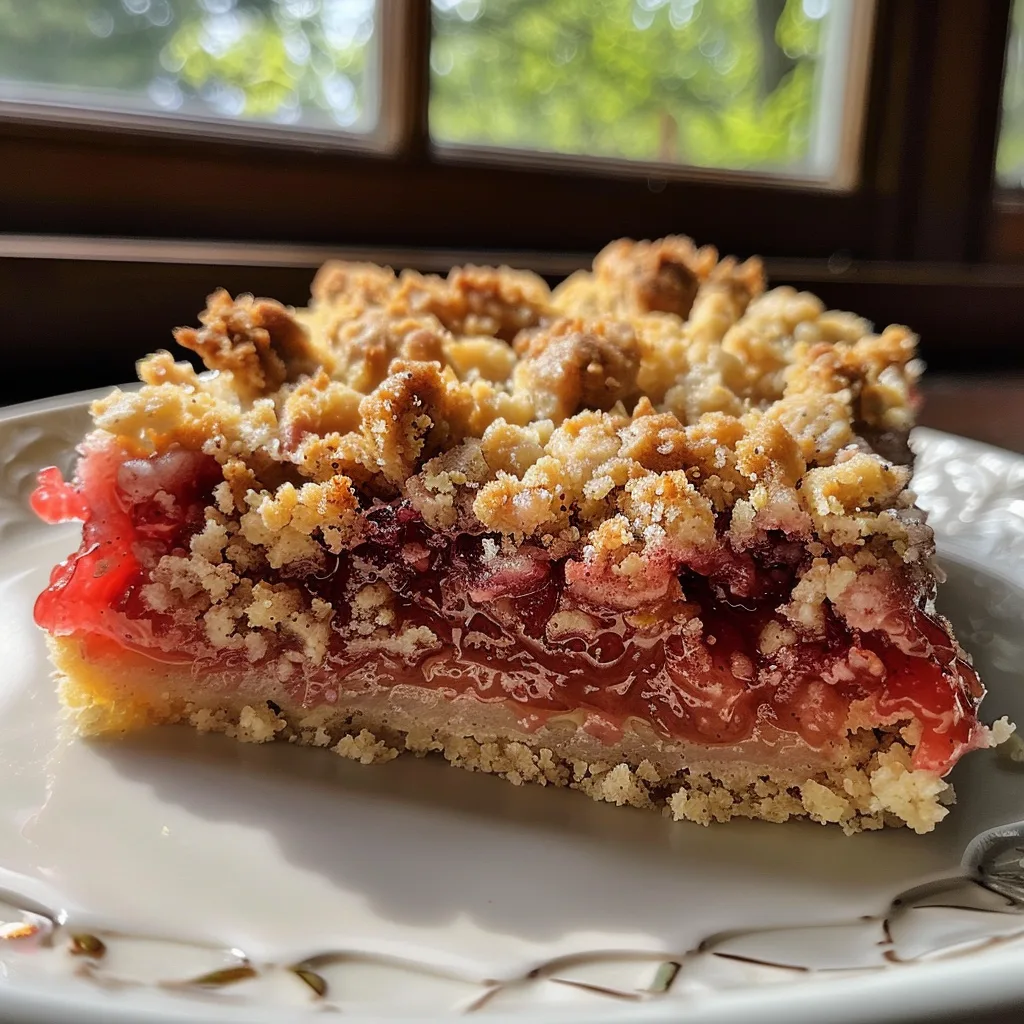 Strawberry Rhubarb Crumble Bars – EASY & TART