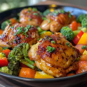 Honey Garlic Chicken Thighs with Vegetables – ONE PAN & EASY