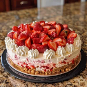 No-Bake Strawberry Cheesecake – EASY & FRUITY