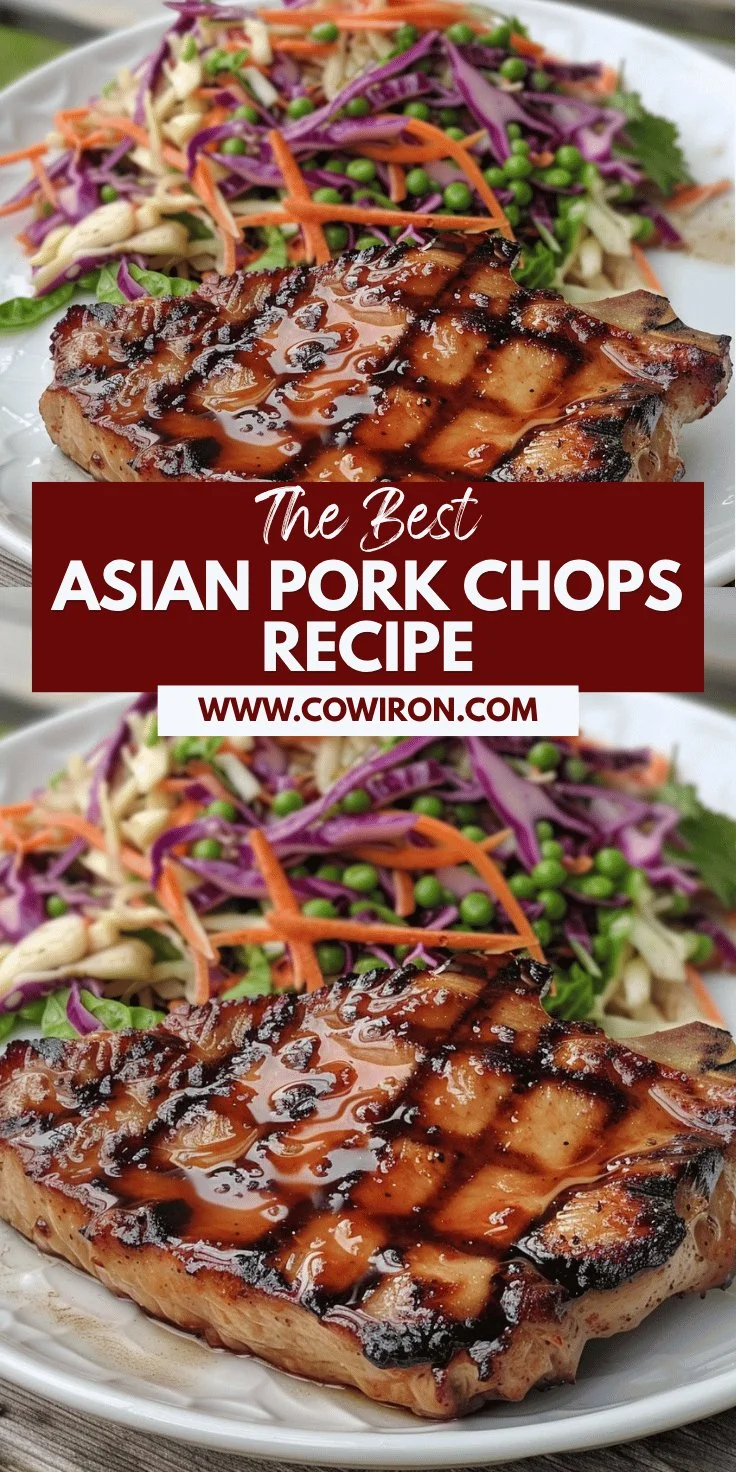 Asian Pork Chops with Pea Slaw