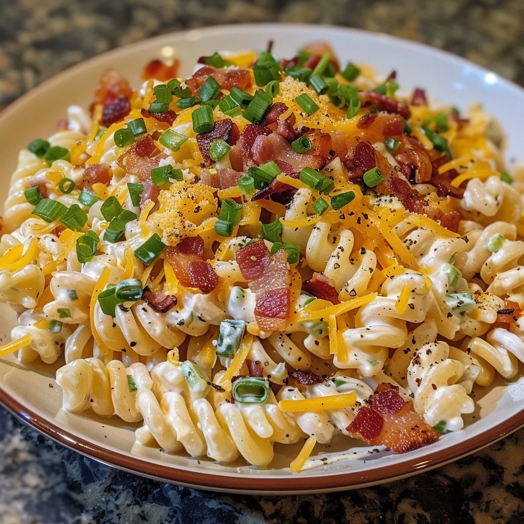 Bacon Ranch Rotini Pasta Salad Recipe