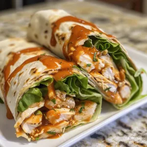 Delicious BBQ Ranch Chicken Wrap filled with fresh ingredients