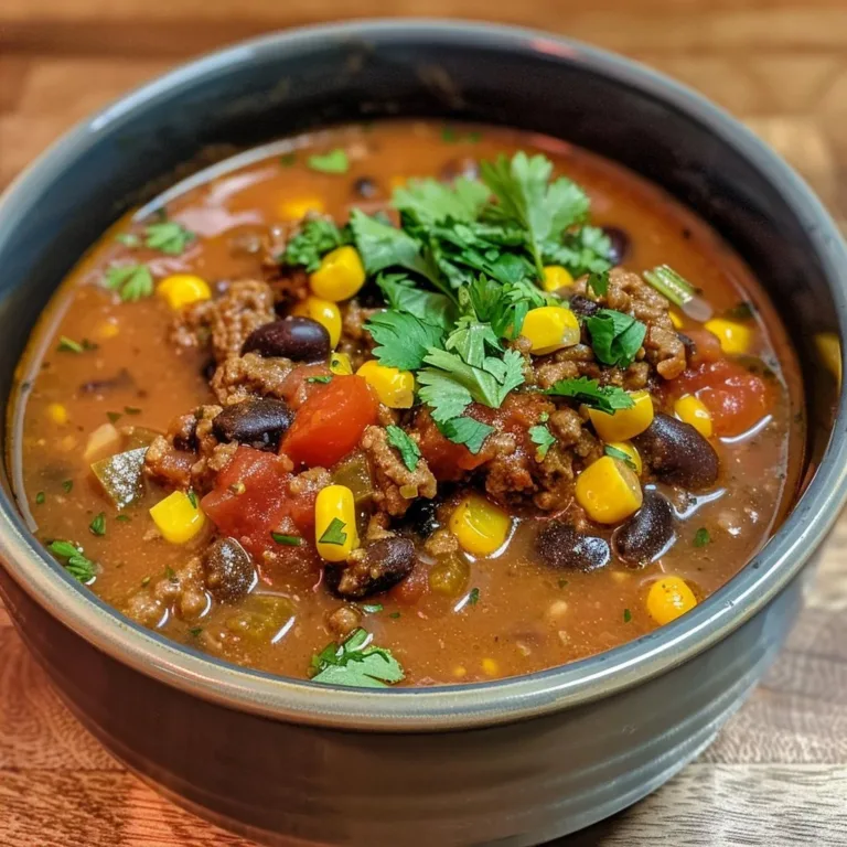 Delicious bowl of black bean taco soup topped with cheese and cilantro