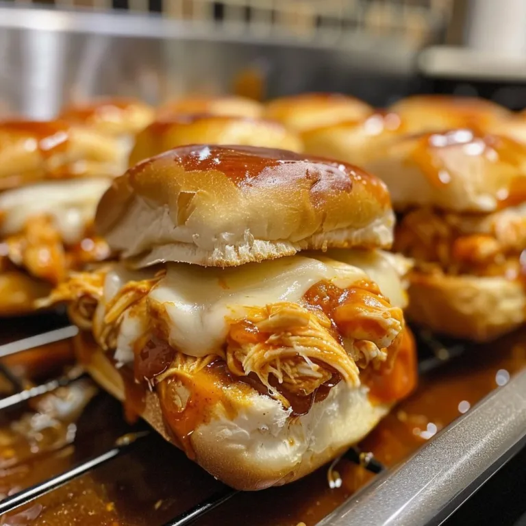 Buffalo BBQ Chicken Sliders served on a platter with sauces