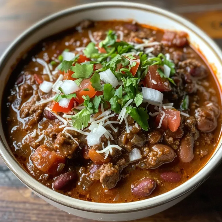 A bowl of classic beef chili topped with cheese and cilantro