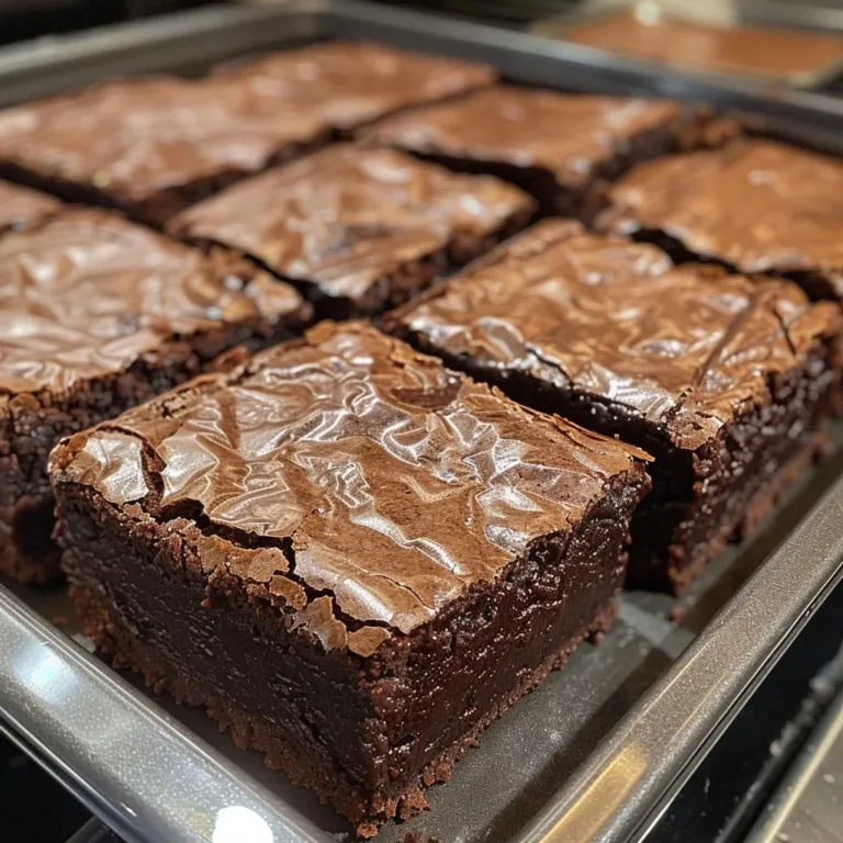 Delicious classic fudgy brownies fresh from the oven
