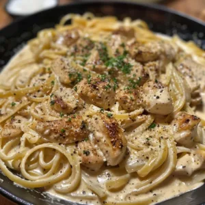 Delicious creamy Cajun Chicken Alfredo served in a bowl