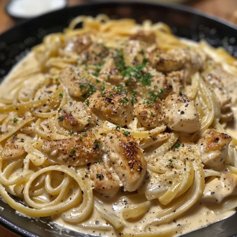 Delicious creamy Cajun Chicken Alfredo served in a bowl