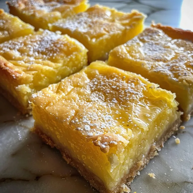 Delicious creamy lemon bars arranged on a plate with fresh lemon slices.