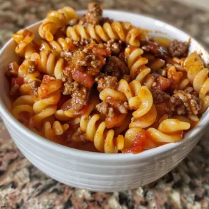 A delicious bowl of Crockpot Goulash, a comforting beef pasta dish.