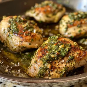 Garlic Pesto Chicken Skillet - a flavorful and easy one-pan meal