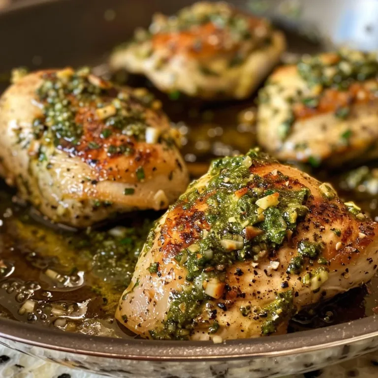 Garlic Pesto Chicken Skillet - a flavorful and easy one-pan meal