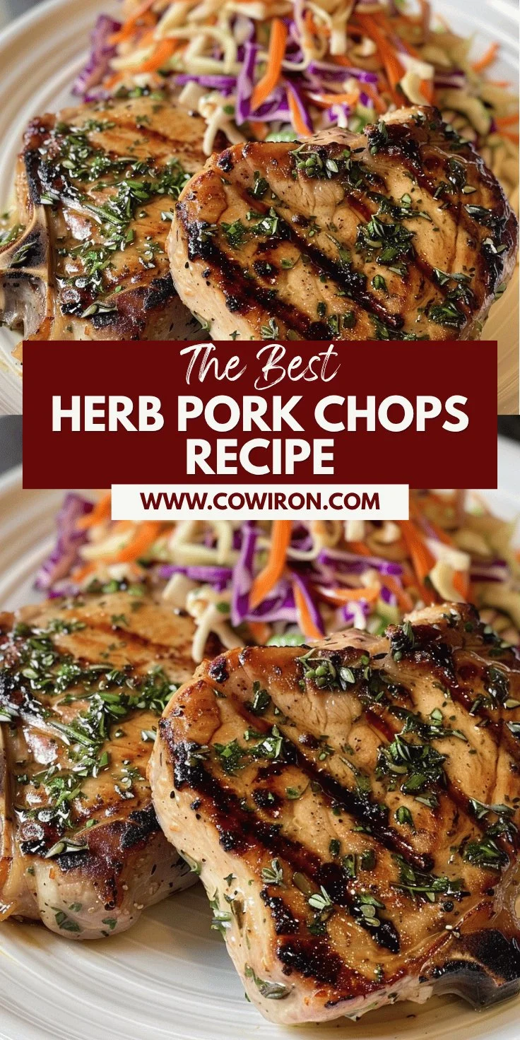 Herb-Seasoned Pork Chops with Fresh Slaw