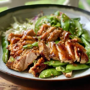 Delicious Honey Mustard Pork served with vibrant Snap Pea Slaw