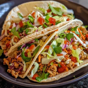 Delicious spicy Asian cabbage tacos served with fresh toppings