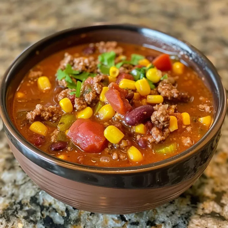 Delicious bowl of Taco Chili topped with cheese and cilantro