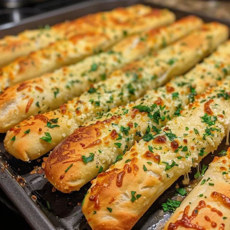 Delicious air fryer garlic bread sticks served with marinara sauce