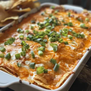 Delicious Buffalo Chicken Dip served in a bowl with tortilla chips for dipping