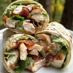 Delicious Chicken Bacon Caesar Wrap on a plate ready to be served