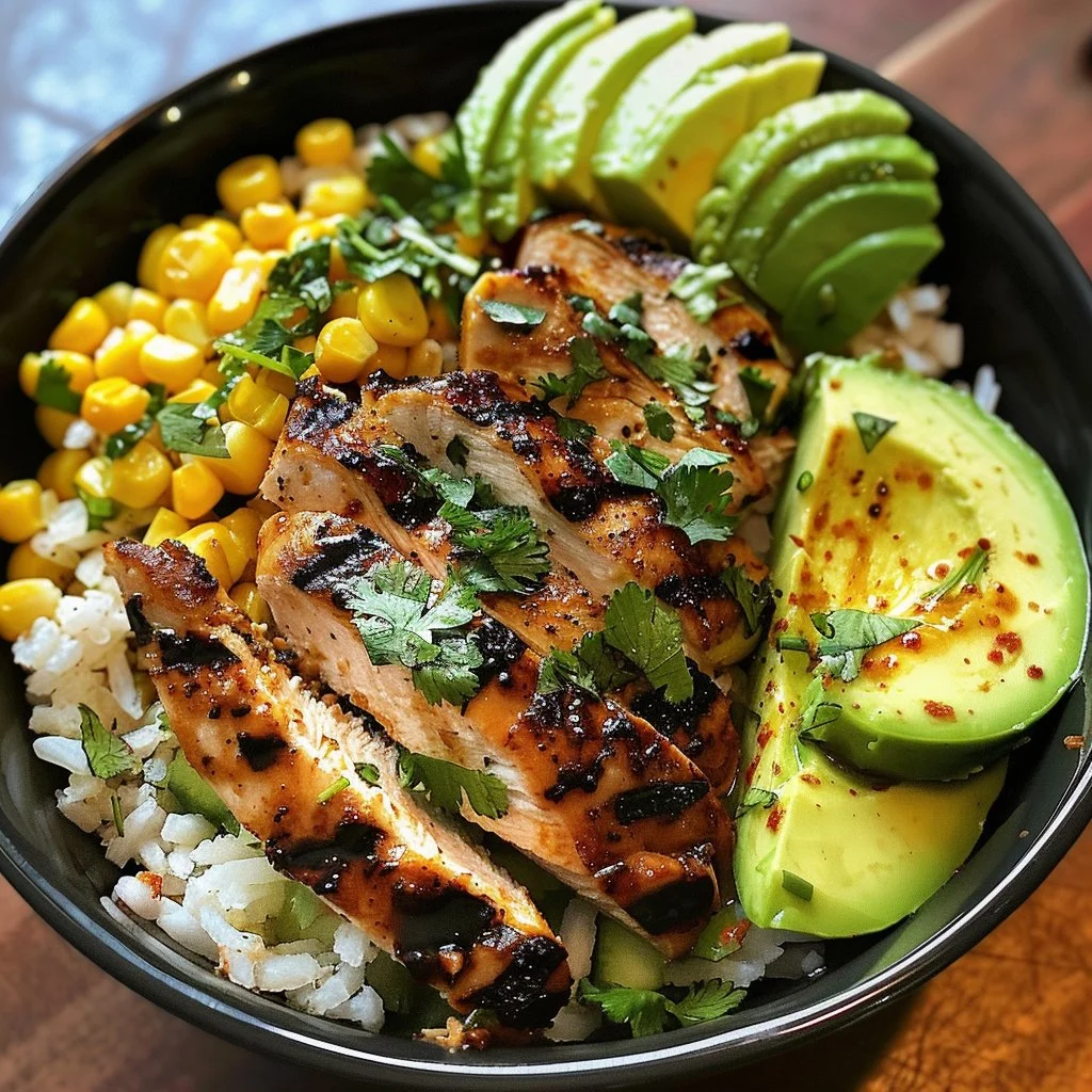 Cilantro Lime Chicken Bowl with fresh ingredients and vibrant colors