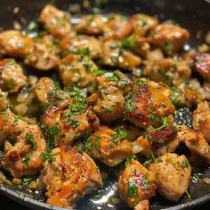 Delicious Garlic Butter Chicken Bites served on a plate