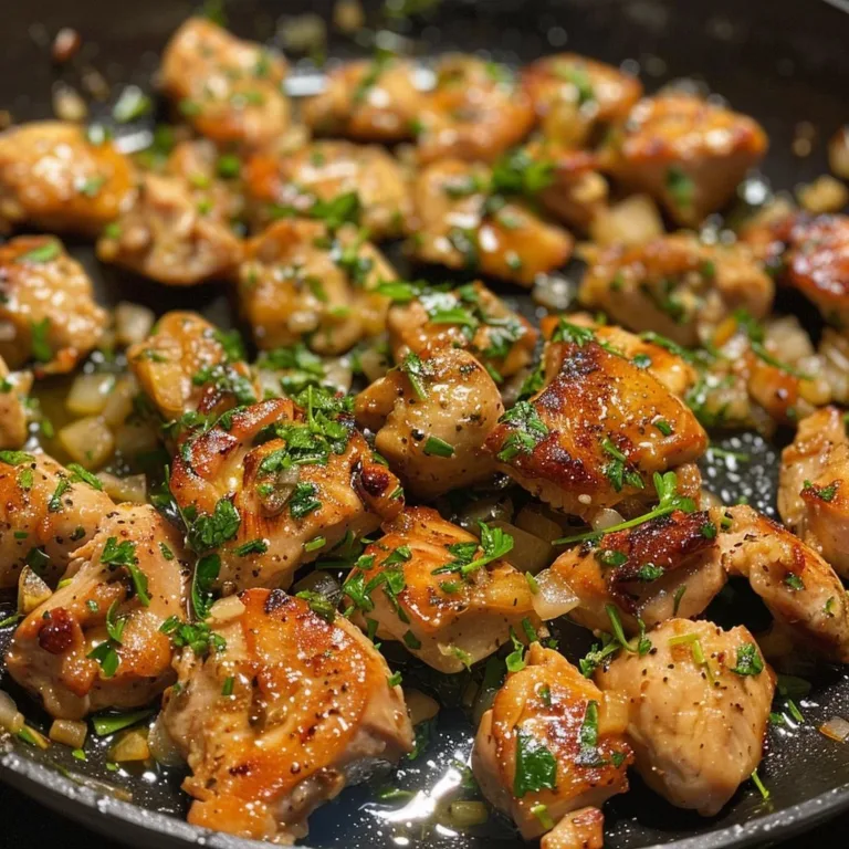 Delicious Garlic Butter Chicken Bites served on a plate