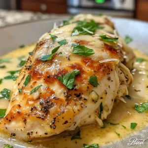 Delicious Garlic Parmesan Chicken served with herbs and spices