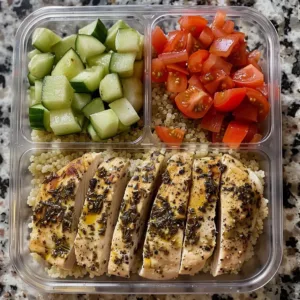 Greek Chicken meal prep with fresh ingredients and vibrant flavors