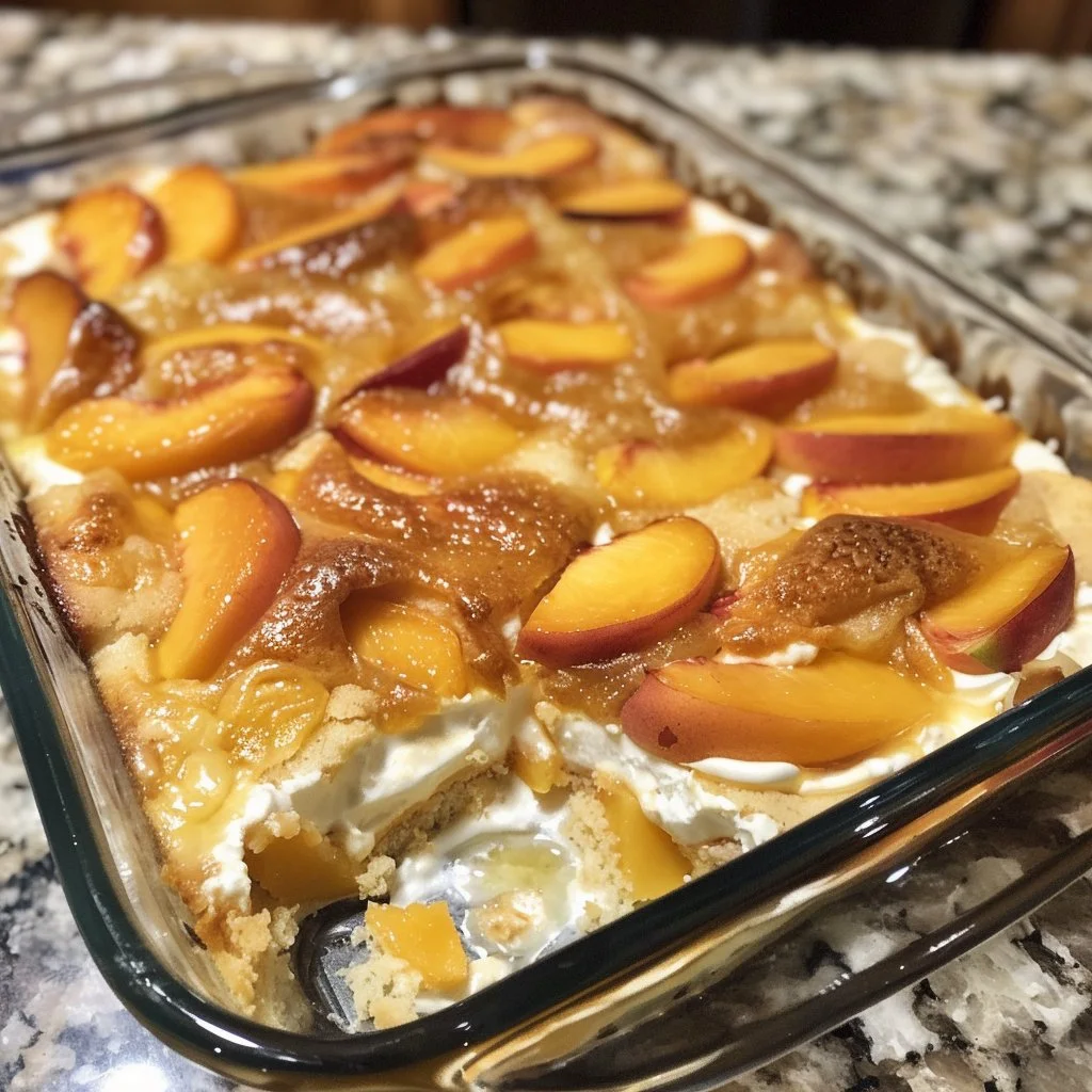 Peach Cream Cheese Dump Cake Recipe