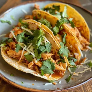 Delicious salsa chicken tacos served with fresh toppings
