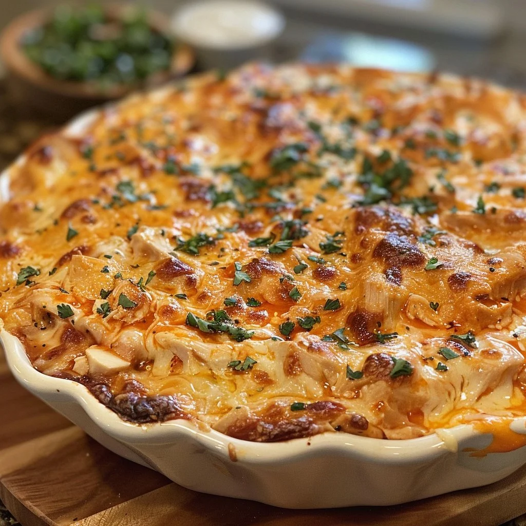 Slow Cooker Buffalo Chicken Dip served in a bowl with chips