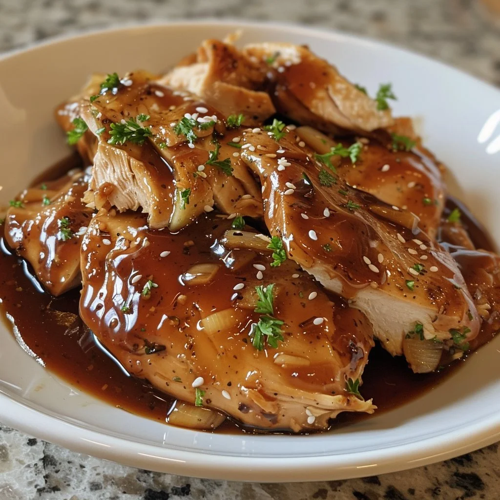 Delicious slow cooker honey garlic chicken served with vegetables