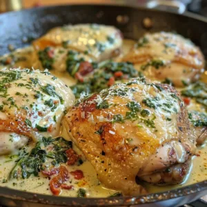 Tuscan-Style Chicken Thighs served with fresh herbs and vegetables