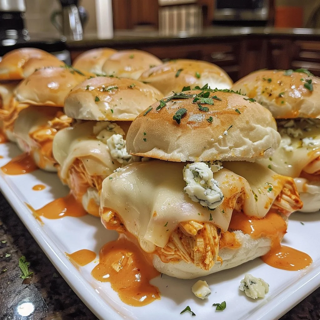 Buffalo Chicken Sliders with Blue Cheese for Game Day