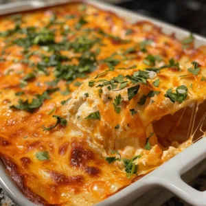Delicious Buffalo Ranch Chicken Dip served in a bowl with tortilla chips.