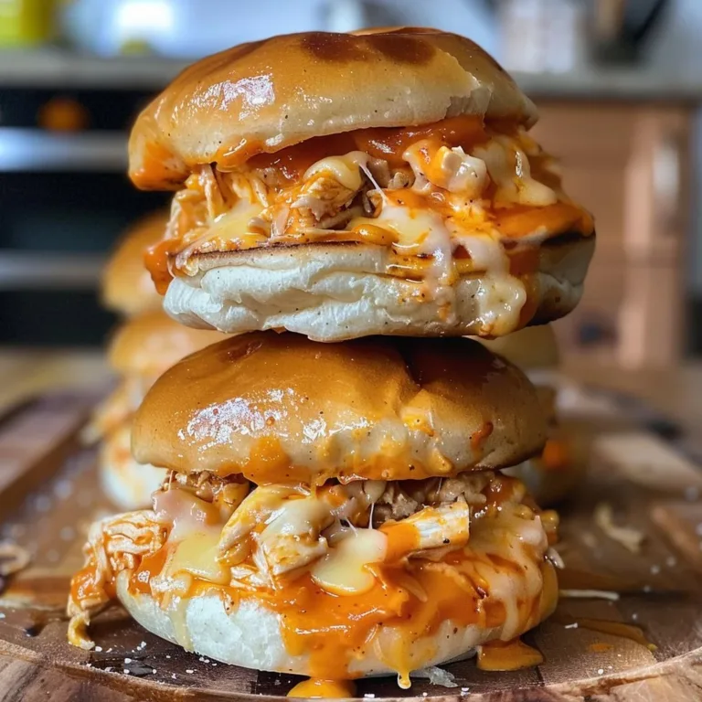 Cheesy Buffalo Ranch Chicken Sliders served on a platter