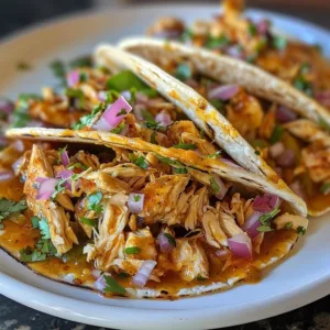 Delicious crockpot street-style chicken tacos served on a plate