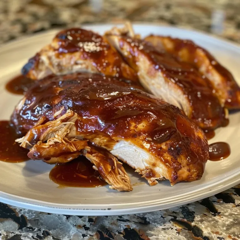 Delicious Crockpot BBQ chicken ready to serve