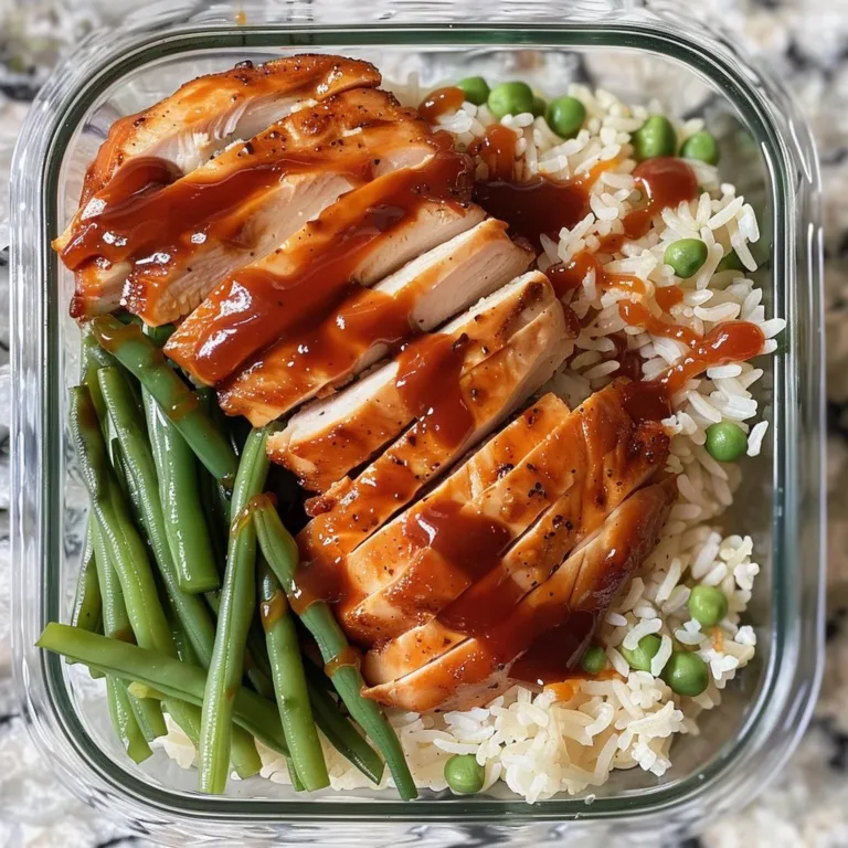 Tasty grilled BBQ chicken meal prep bowl with vegetables and rice