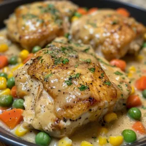 Slow Cooker Ranch Chicken with Vegetables in a rustic bowl