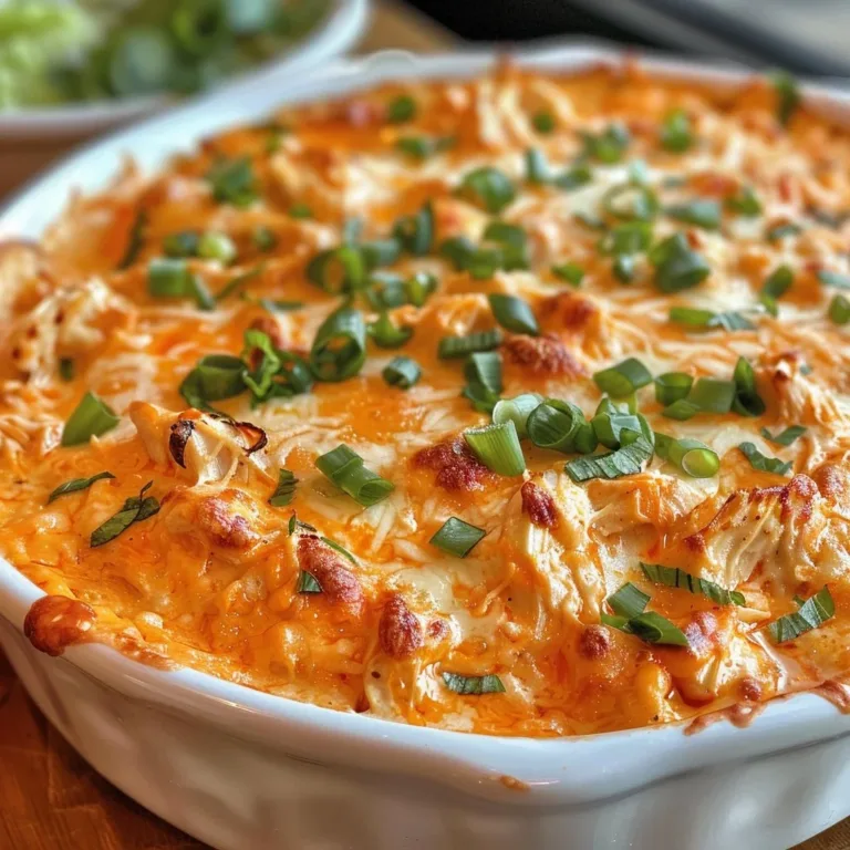 Delicious spicy buffalo chicken dip served in a bowl with tortilla chips