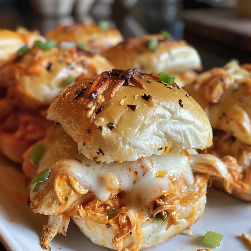 Spicy Buffalo Chicken Sliders with Pepper Jack