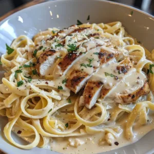 Creamy Spicy Cajun Chicken Alfredo served in a bowl with parsley garnish.