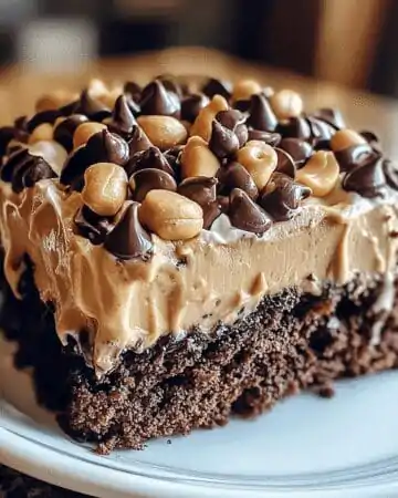 Chocolate Peanut Butter Poke Cake