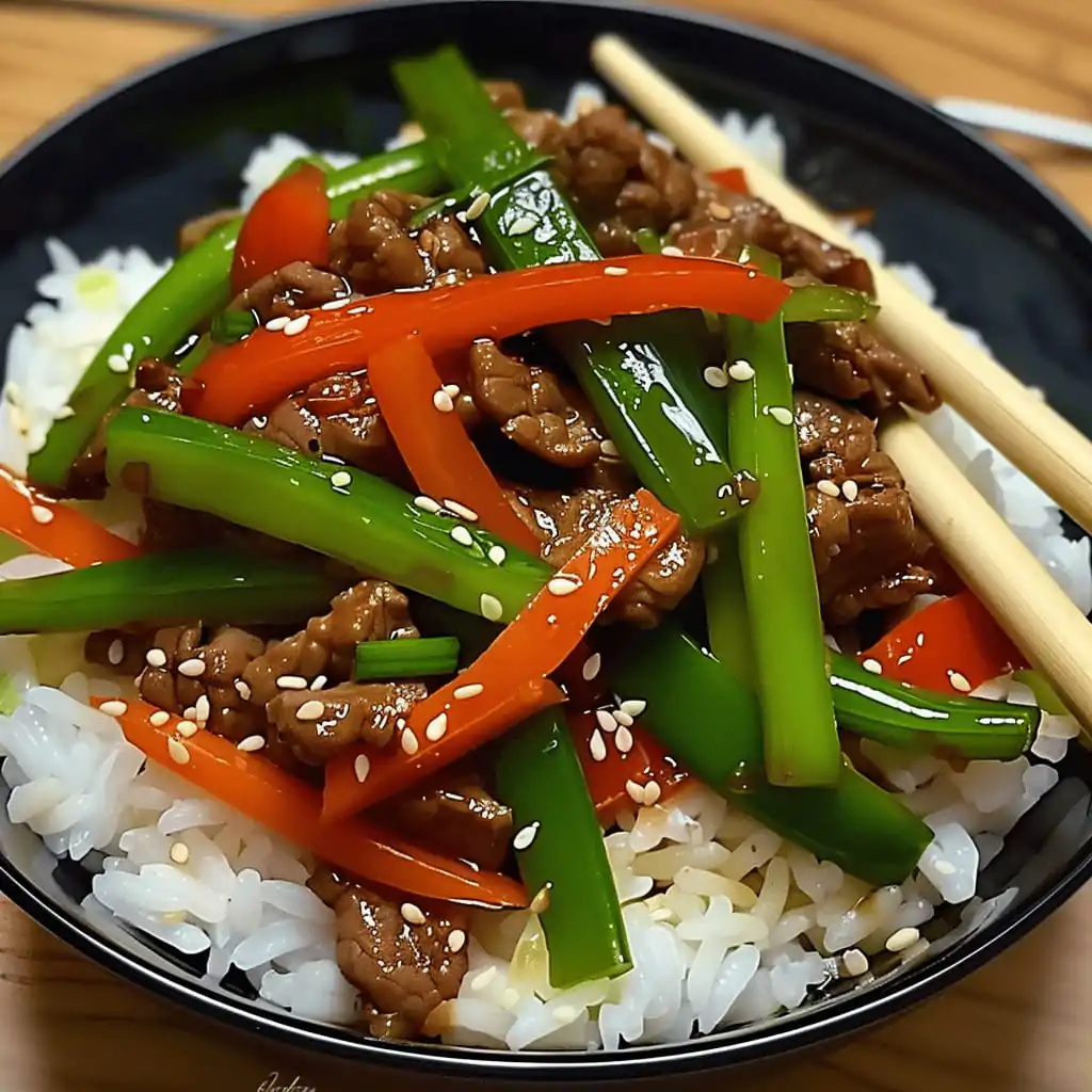 Beef Stir Fry with Rice